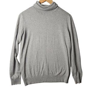 Andrew Marc Gray Rayon Lightweight Knit Long Sleeve Turtle Neck Size Large